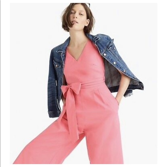 J. Crew Dark Matter Jumpsuit Bright Coral 452-40 - Picture 2 of 8